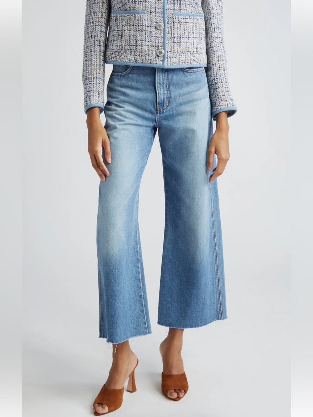 Veronica Beard NWT Taylor Cropped Wide-Leg  Jeans in Enough Said Size 27